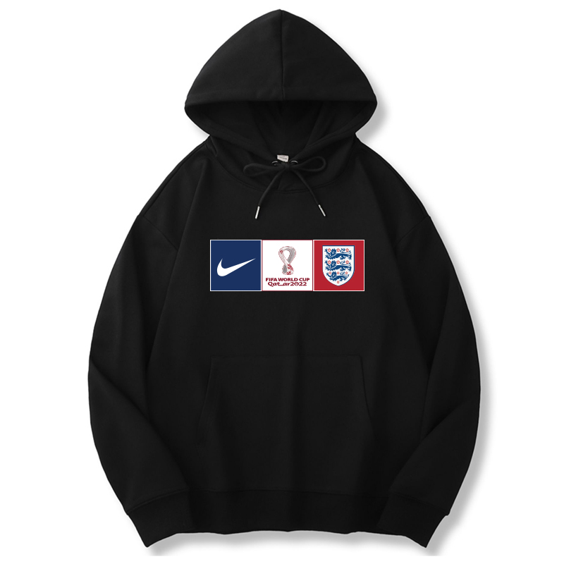 Men's England World Cup Soccer Hoodie Black Men's England World Cup Soccer Hoodie Black